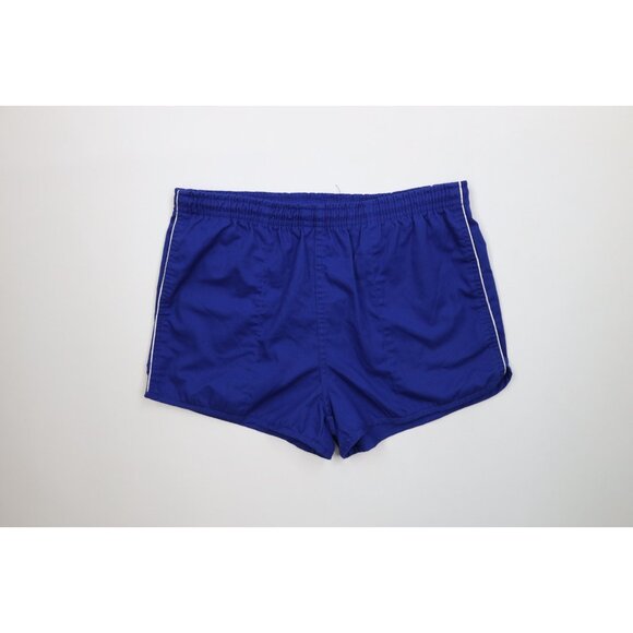 Vintage 90s Streetwear Mens Large Faded Piping Above Knee Running Short Shorts - Picture 1 of 13